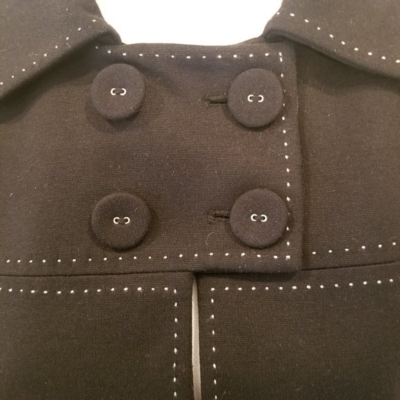 WILLI SMITH BLACK CROPPED JACKET WITH WHITE TOP STITCHING SIZE L - Picture 2 of 5